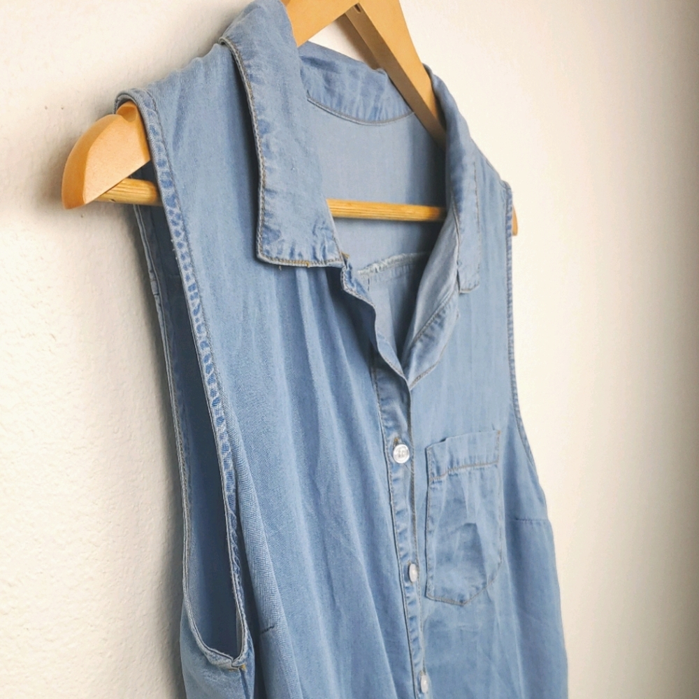 Faux Denim Maxi Dress